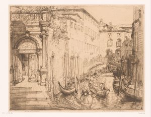 Udsigt i Venedig 1911 (Det Hvide Palads) Det Hvide Palads af Donald Shaw MacLaughlan (signed by artist)