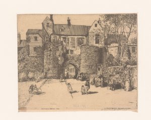 Fra Porte Gayole i Boulogne-sur-Mer Gayole-porten, Boulogne-sur-Mer (titel på objekt) af Donald Shaw MacLaughlan