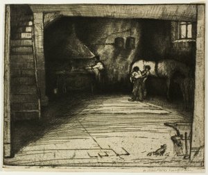 Smede med den hvide hest af Donald Shaw MacLaughlan