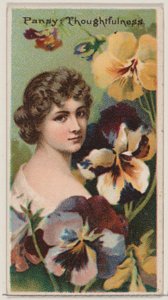 Pansy: Thoughtfulness, fra serien Floral Beauties and Language of Flowers N75 for D..., 1892.