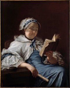 Portræt af Madame Nonotte Maleri af Donat Nonotte (1708-1785) 1758 Besancon. Museum for Skønne Kunster