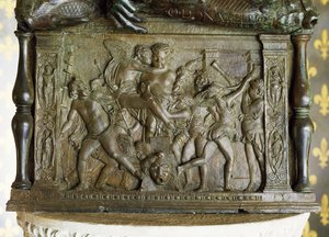 Putti Bacchanal, lavt relief på bunden af 