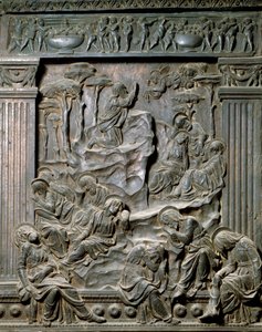 Bønnen ved Oliebjerget. Lavrelief af stolen til venstre, ca. 1460 af Donatello