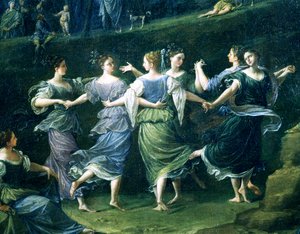 Dansere, detalje fra Dance of Nymphs, 1724-25