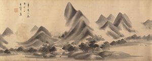 Landskab i stil med Mi Fu, dateret 1611 og 1612.