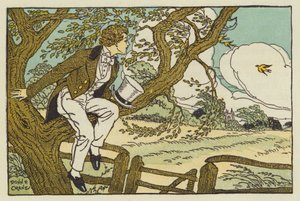 Den unge John Keats (farvelitografi)