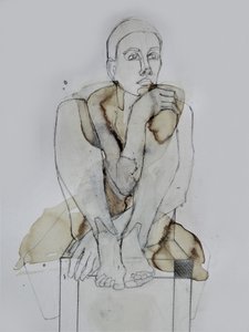 Kontemplativ siddende figur af Doris Schmitz
