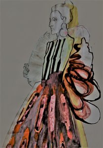 Dramatisk modeillustration af Doris Schmitz