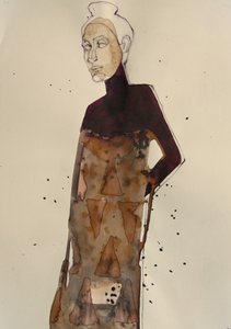 Elegant modetegning af Doris Schmitz
