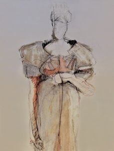 Elegant modetegning af Doris Schmitz