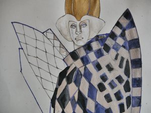 Mystisk harlekinfigur af Doris Schmitz