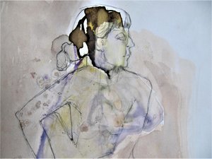 Pastelportræt af Doris Schmitz