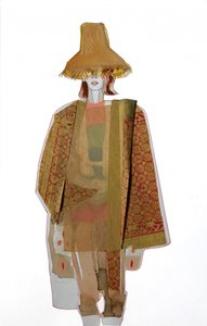 Stilfuld figur med stråhat af Doris Schmitz