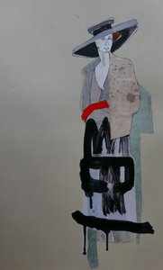 Graffiti med stilfuld kvinde af Doris Schmitz