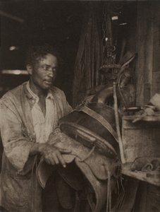 Mand med sadel, ca. 1920 (platintryk)