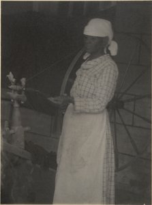 Kvinde ved Spinning Wheel
