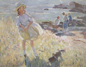 On the Cliffs (olie på lærred) af Dorothea Sharp