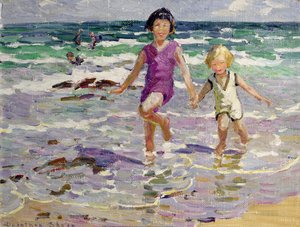 Gennem bølgerne (olie på lærred) af Dorothea Sharp