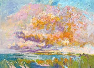 Levende skyscene ved solnedgang af Dorothy Fagan