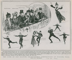 Skøjtemesterskabskonkurrencer i Niagara Hall (gravering) af Douglas Macpherson