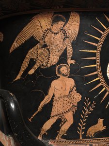 Detalje fra en rød-figur lekythos