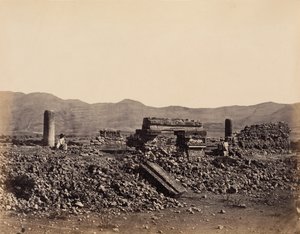 Andet palads i Mitla, Mexico, februar 1860. af Désiré Charnay