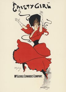 Plakat for "A Gaiety Girl" (farve litho) af Dudley Hardy