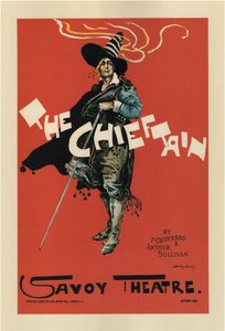 Plakat for operen The Chieftain af A. Sullivan og F. C. Burnand, 1894
