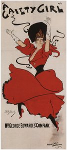 Plakat for den musikalske komedie A Gaiety Girl af Sidney Jones, 1894
