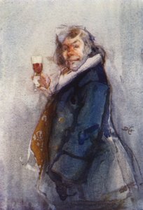 The Toper, tidsskitse, London Sketch Club (farve litho) af Dudley Hardy