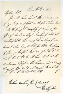 Brev fra hertugen af Wellington til general Rowland Hill, 1. februar 1828. af Duke of Wellington