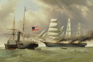 C.S.S. Nashville erobrer og brænder den engelske handelsskib 