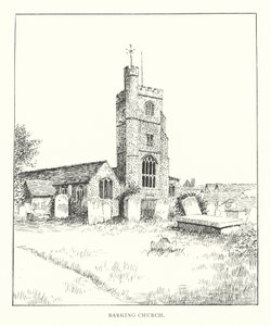 Barking Kirke (litografi) af Duncan Moul