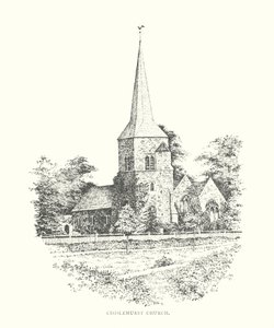 Chislehurst Kirke (litografi) af Duncan Moul