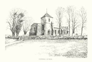 Clothall Kirke (litografi) af Duncan Moul