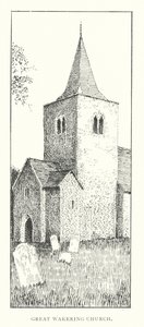 Great Wakering Kirke (litografi) af Duncan Moul