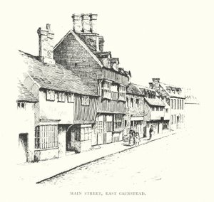 Hovedgaden, East Grinstead (litografi) af Duncan Moul