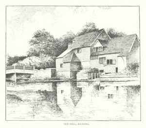 Den gamle mølle, Bocking (litografi) af Duncan Moul