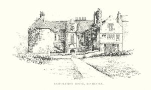 Restoration House, Rochester (litografi) af Duncan Moul
