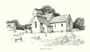 Sarratt Kirke (litografi) af Duncan Moul