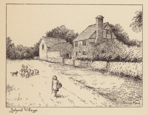 Sussex: Ashurst Village (litografi) af Duncan Moul