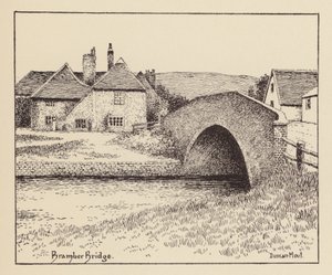 Sussex: Bramber Bridge (litografi) af Duncan Moul