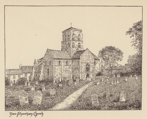 Sussex: New Shoreham Church (litografi) af Duncan Moul