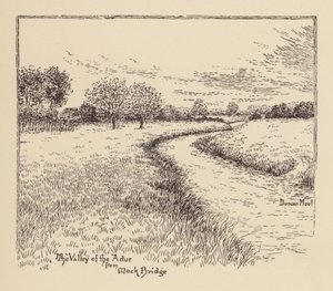 Sussex: Adur-dalen fra Mock Bridge (litografi) af Duncan Moul