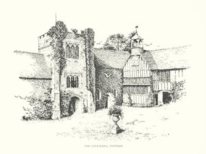 The Courtyard, Ightham (litografi) af Duncan Moul