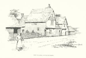 The Village, Little Dunmow (litografi) af Duncan Moul