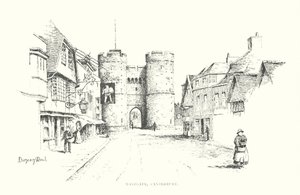 Westgate, Canterbury (litografi) af Duncan Moul