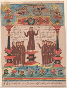 Jesus gik til sine disciple, ca. 1810-20 (pen & blæk og wc på papir) af Durs Sr. and Rudy, Durs Jr. Rudy