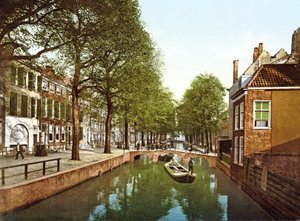 Udsigt ned ad en kanal i Haag, 1890-1900