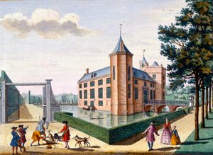 Assumburg Castle, fra Het Zeganpralent Kennemerlant af Hendrick de Leth og Matthias Brouerius Van Nidek, udgivet ca. 1700-1730 af Dutch School